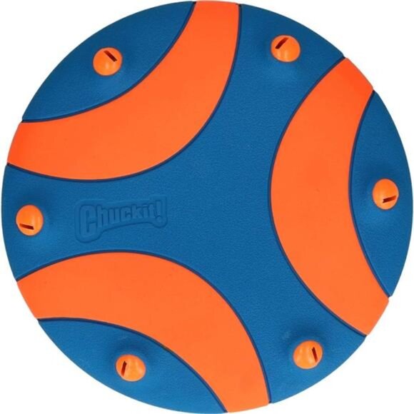 Whistle Flight Outdoor Dog Toy, Orange and Blue - Picture 3 of 5